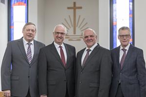 Die AG Kontakte zu Konfessionen und Religionen, von links: Rolf Wosnitzka, Volker Kühnle, Peter Johanning und Clément Haeck