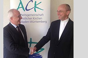 Apostel Volker Kühnle (links) und der ACK-Vorsitzende, Dr. Peter Birkhofer (Foto: ACK BW)