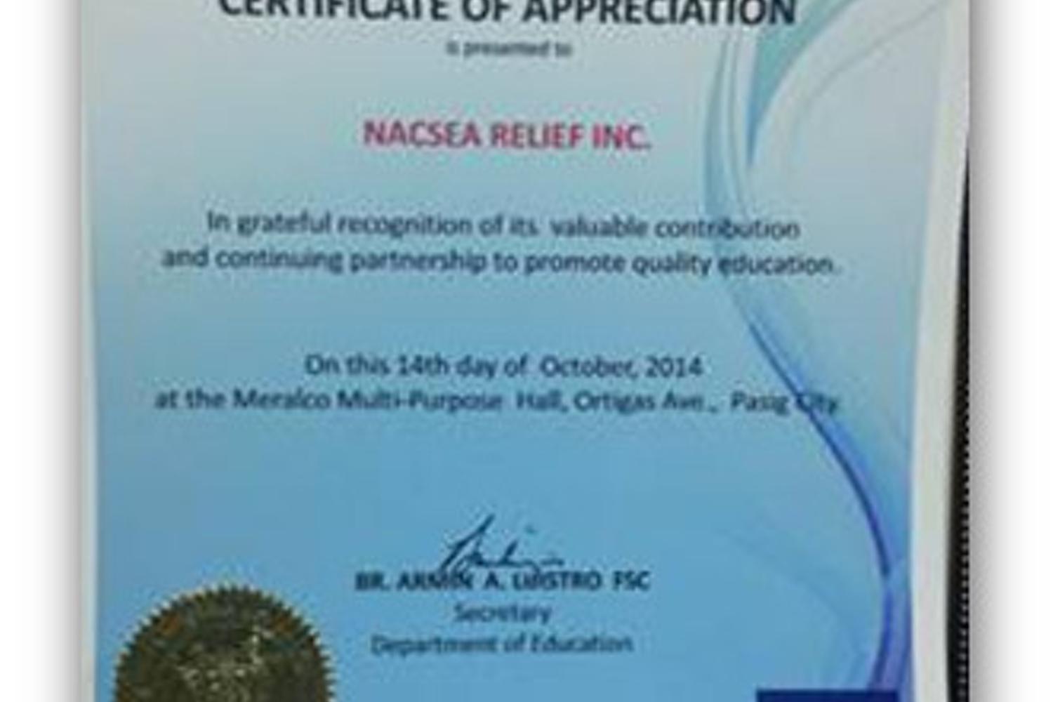 NACSEA Relief wurde ausgezeichnet (Fotos: NACSEA)