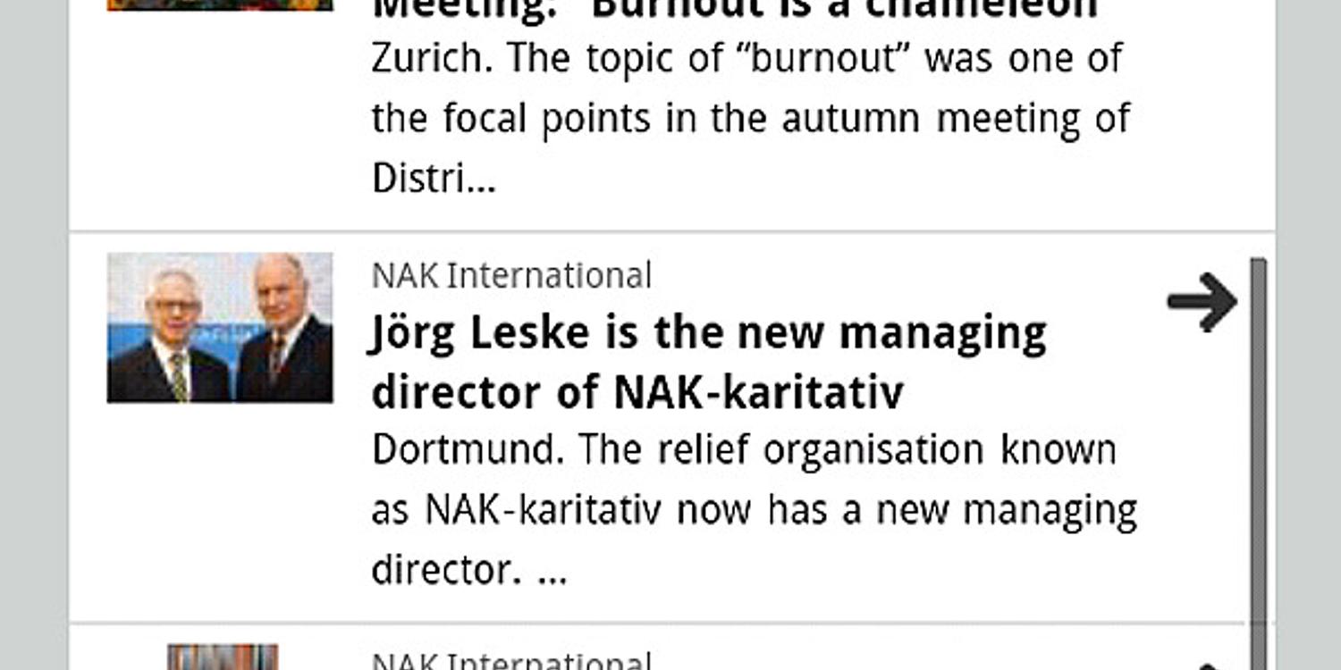 Das App "NAK-News" im Android-Store
