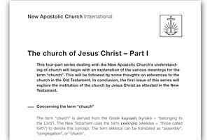 Part 1 of the church concept as an article in “Our Family”