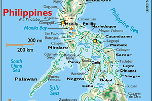 Die Philippinen, eine Inselgruppe in Südostasien (© GraphicMaps.com)