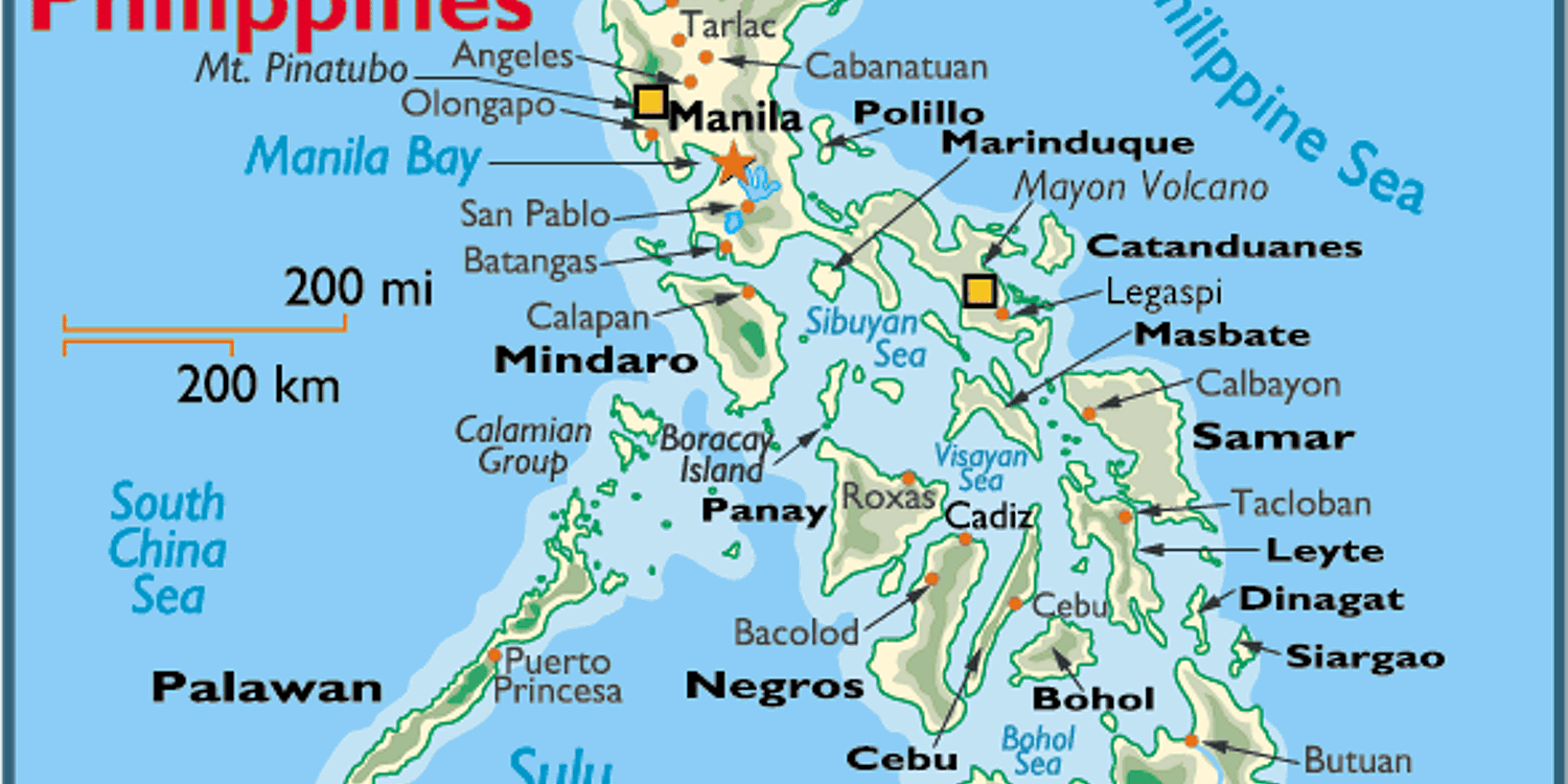 Die Philippinen, eine Inselgruppe in Südostasien (© GraphicMaps.com)