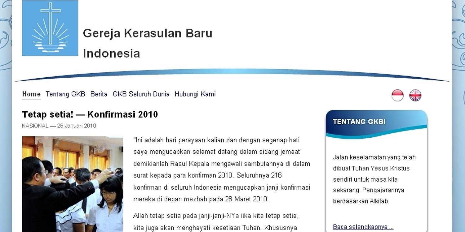 Die Neuapostolische Kirche Indonesien im Internet