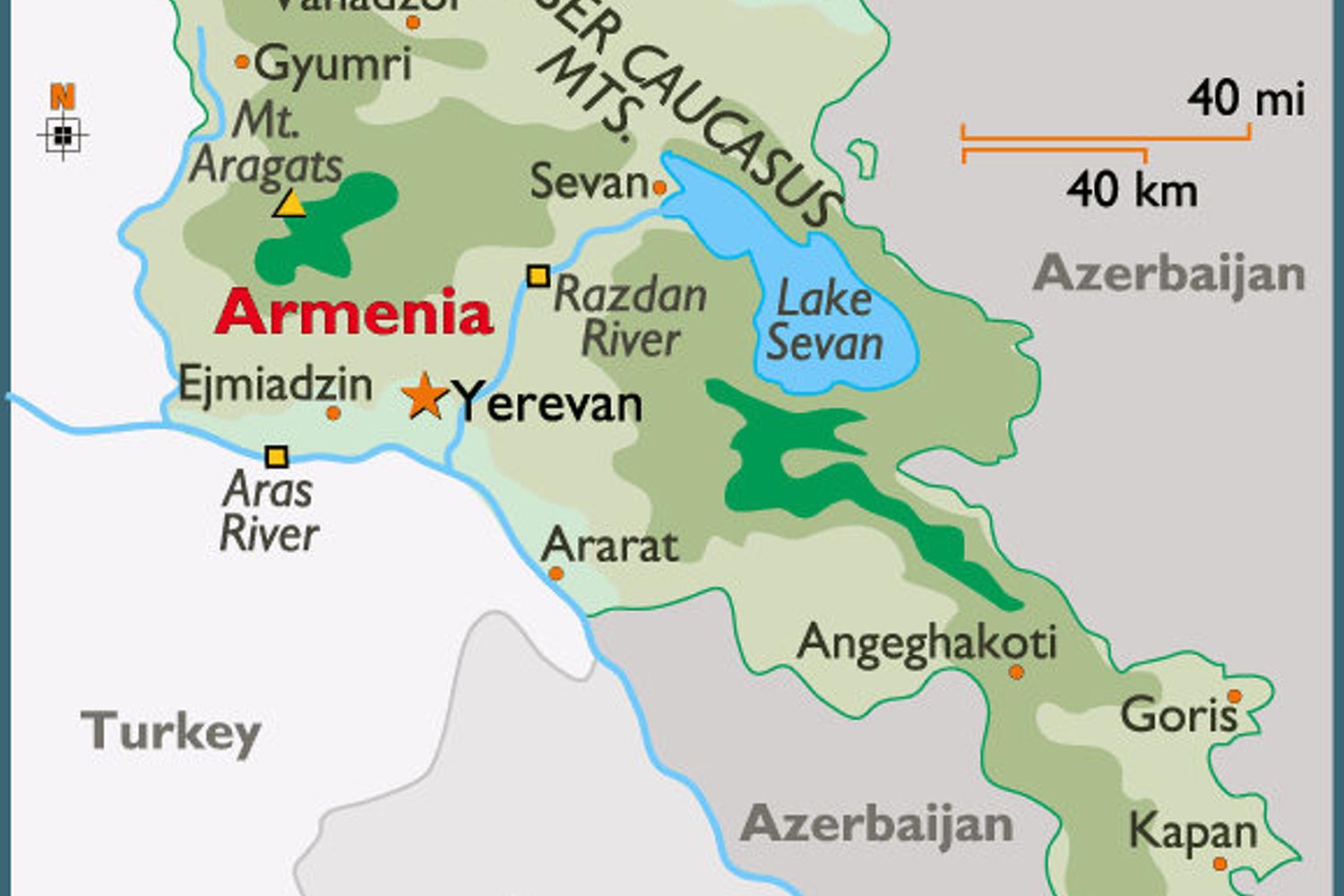Gjumri liegt im Westen von Armenien (Grafik: worldatlas.com)