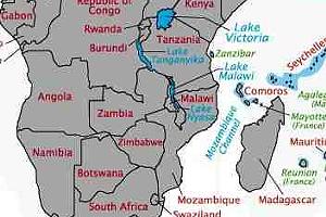 Ostafrika: Drei Gebietskirchen - ein Bezirksapostelbereich (Grafik: World Atlas)