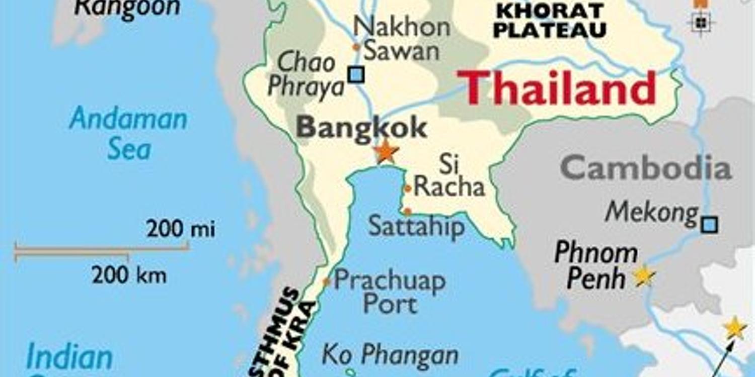 Thailand - Königreich in Südostasien (Karte: worldatlas.com)