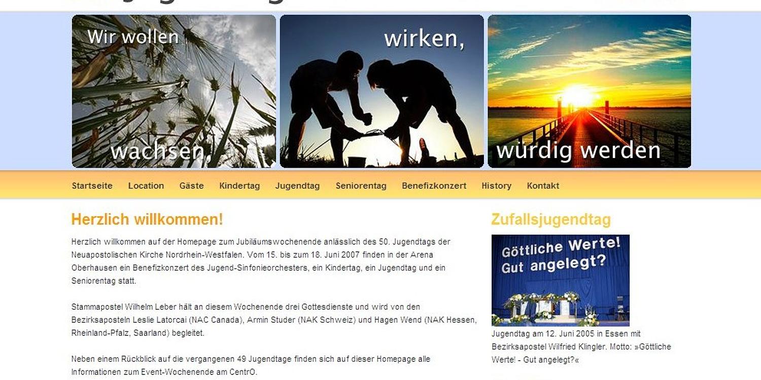 Eine eigene Internetseite zum 50. Jugendtag NRW